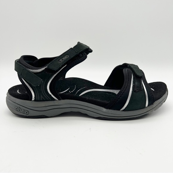 Abeo BIO System Goleta Black Leather Comfort Walking Active Sandals Women’s 8.5 - Picture 11 of 11